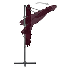 ComfortXL Parasol Déporté Avec Mât En Acier Rouge Bordeaux 250x250 Cm pas cher