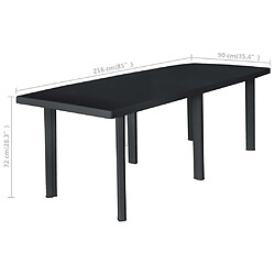 Acheter vidaXL Table de jardin Anthracite 216x90x72 cm Plastique