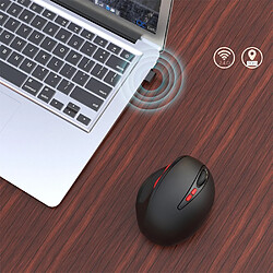 Souris sans fil verticale HXSJ T33 2,4 GHz 7 souris souris 2400DPI Souris ergonomique sans fil pour ordinateur portable PC (noir)