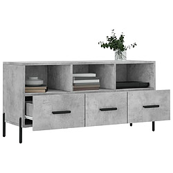 Acheter Maison Chic Meuble TV scandinave - Banc TV pour salon gris béton 102x36x50 cm bois d'ingénierie -MN16432