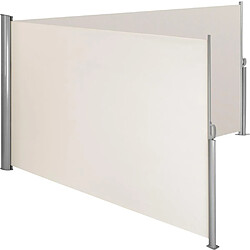 Helloshop26 Auvent store latéral brise-vue paravent rétractable double beige 160 x 600 cm 2208129 