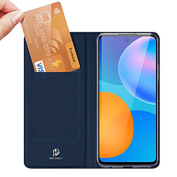 Dux Ducis Etui en PU série skin pro avec support et porte-cartes bleu foncé pour votre Huawei P Smart 2021/Y7a