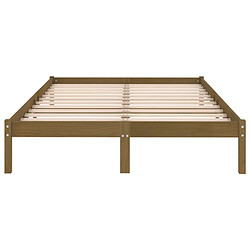 Avis vidaXL Cadre de lit sans matelas marron miel bois massif 200x200 cm