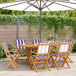 vidaXL Chaises de jardin pliantes lot de 6 tissu et bois massif 