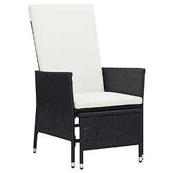 Maison Chic Salon de jardin 2 pcs avec coussins - Table et chaises d'extérieur - Mobilier/Meubles de jardin Moderne Résine tressée Noir -MN19139