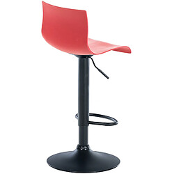 Decoshop26 Tabouret de bar avec repose-pieds pivotant dossier incurvé en plastique rouge et métal noir 10_0004935