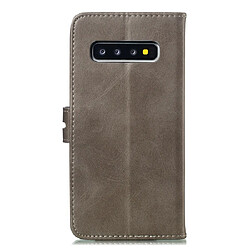 Avis Wewoo Coque Fashion Etui de protection en cuir pour Galaxy S10 Gris