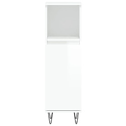 Maison Chic Armoire de salle de bain,Meuble de rangement,Meuble haut blanc brillant 30x30x100 cm -GKD785633 pas cher