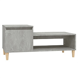 vidaXL Table basse Gris béton 100x50x45 cm Bois d'ingénierie