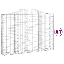 vidaXL Paniers à gabions arqués 7 pcs