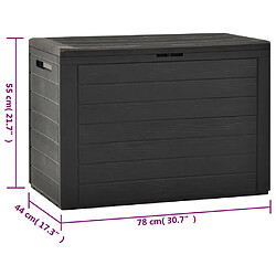 vidaXL Boîte de rangement de jardin Anthracite 78x44x55 cm pas cher