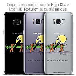 Caseink Coque Housse Etui Samsung Galaxy S8+/ Plus (G955) [Crystal Gel HD Collection Les Shadoks ? Design Je pense Donc - Souple - Ultra Fin - Imprimé en France]