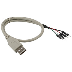 Câble adaptateur USB 2.0, InLine®, prise A sur connecteur IDC, 40cm