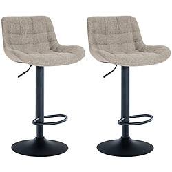 Non Lot de 2 tabourets de bar tissu Tover