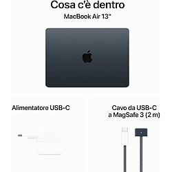 Acheter Apple MacBook Air Ordinateur portable 34,5 cm (13.6') Apple M M3 8 Go 256 Go SSD Wi-Fi 6E (802.11ax) macOS Sonoma Bleu