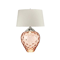 Elstead Lighting Lampe de table Samara Verre transparent,acier,fausse soie, Verre teinté saumon