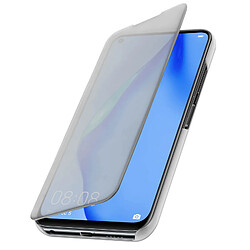 Avizar Housse Huawei P40 Lite Clapet translucide Design Miroir Support Vidéo Argent pas cher