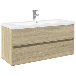 vidaXL Ensemble de meubles de bain 2pcs céramique et bois d'ingénierie