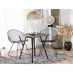 Beliani Table 70 x 70 cm bois foncé et noir BRAVO