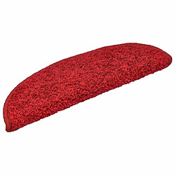 Decoshop26 15 tapis d'escalier rouge avec bandes adhésives 56 x 20 cm DEC023567