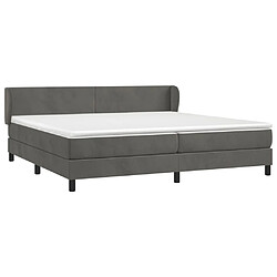 Avis Maison Chic Lit Adulte - Lit simple Lit à sommier tapissier et matelas moelleux - Meuble de Chambre - Gris foncé 200x200cm Velours -MN55829