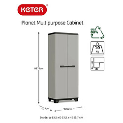 Keter Armoire de rangement polyvalente Planet gris et noir pas cher