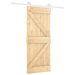 vidaXL Porte coulissante et kit de quincaillerie 85x210 cm pin massif