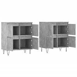 Avis vidaXL Buffets 2 pcs gris béton bois d'ingénierie