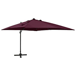 Maison Chic Parasol Jardin | Parasol déporté avec mat et lumières LED Rouge bordeaux 300 cm - GKD58777