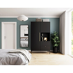 Bestmobilier Felicia - armoire - noir - 120x200 cm