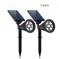 Avis 2x Solar Spot Light Projecteur Extérieure 4 LED Lampes Solaire Etanche Maison Jardin Pelouse Eclairage Lumière