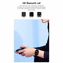 Montre Intelligente Bluetooth Call Music Watch Surveillance De La Santé Bracelet En Acier Noir