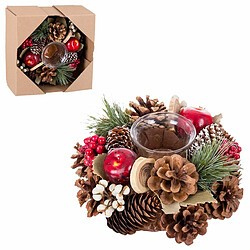 BigBuy Home Décorations de Noël Multicouleur Naturel 18 x 18 x 8,5 cm