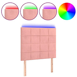 Maison Chic Tête de lit moderne à LED lumineuse pour chambre - Décoration de lit Rose 80x5x118/128 cm Velours -MN83153