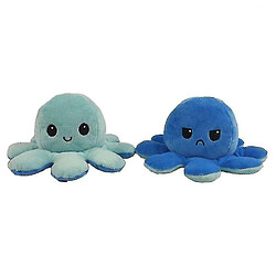 Universal Douple flip double face, animaux en peluche réversibles doux (bleu / bleu ciel)