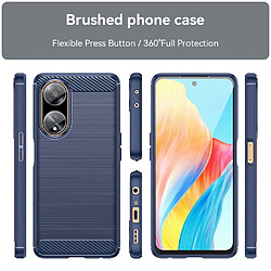 Htdmobiles Coque pour Oppo A98 5G - housse etui silicone gel carbone + verre trempe - BLEU FONCE