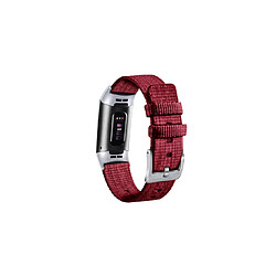 YP Select Bandes compatibles avec Fitbit Charge 3, bracelet de montre respirant en tissu tissé - Rouge Jujube