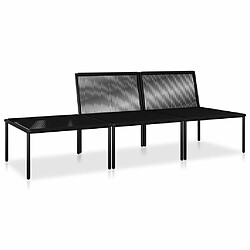 Avis Maison Chic Salon de jardin 3 pcs + coussins - Mobilier/Meubles de jardin - Table et chaises d'extérieur Noir PVC -MN36186