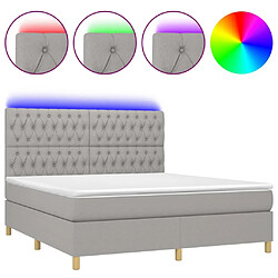 Sommier à lattes,Cadre à lattes de lit pour Adulte matelas et LED Gris clair 160x200 cm -MN38649