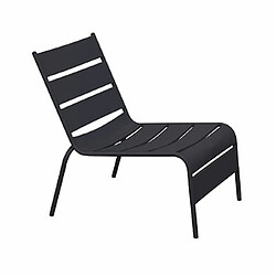 Mes Fauteuil relax de jardin en métal avec repose pieds gris - BACA