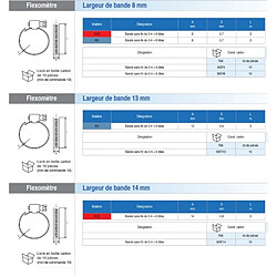 Serflex Colliers à bande sans fin acier, largeur 8 mm, 8 têtes