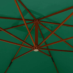 Maison Chic Parasol Jardin | Parasol en porte-à-faux avec mat en bois 400x300 cm Vert - GKD91107 pas cher