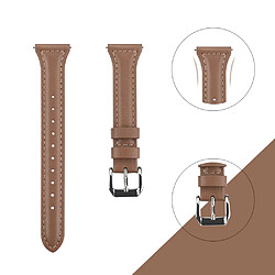 Bracelet en cuir véritable 22 mm, café pour votre Samsung Galaxy Watch3 45mm/Huawei Watch GT 2 Pro