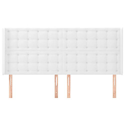 Avis Maison Chic Tête de lit scandinave avec oreilles,meuble de chambre Blanc 203x16x118/128 cm Similicuir -MN60086