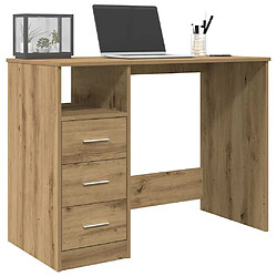 vidaXL Bureau chêne artisanal 102x76x50 cm bois d'ingénierie