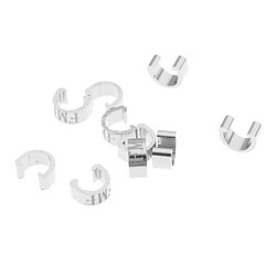 10pc aluminium câble de vélo de montagne c-clip boucles logement guides de tuyau argent