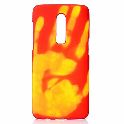 Wewoo Coque Rigide pour décoloration avec capteur thermique Paste Skin + PC One Plus 6 rouge jaune