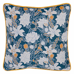 BigBuy Home Coussin Bleu Fleurs 45 x 10 x 45 cm