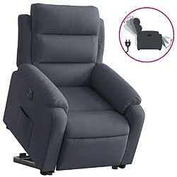 vidaXL Fauteuil inclinable électrique gris foncé velours