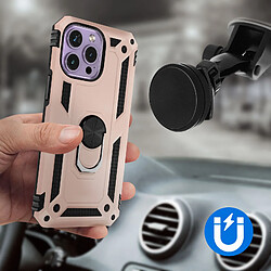 Avizar Coque pour iPhone 14 Pro Hybride Bague de maintien Support Vidéo rose gold pas cher